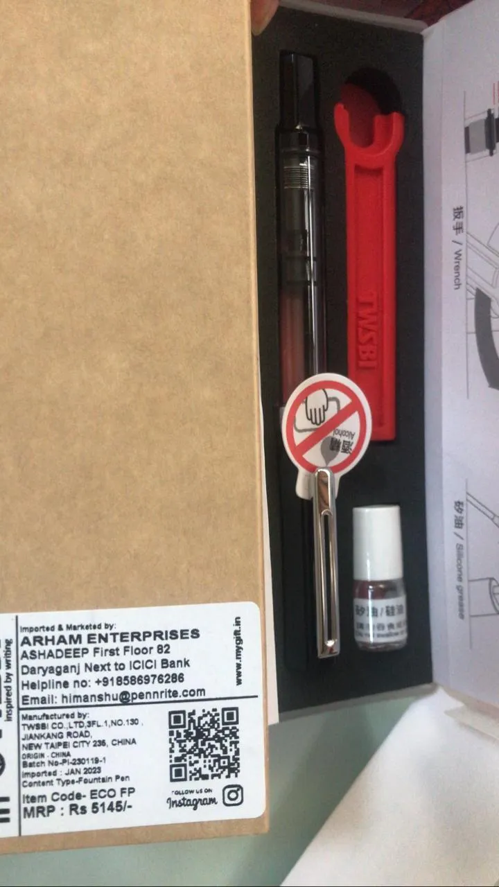 Twsbi Eco Fountain Pen Black Medium Nib