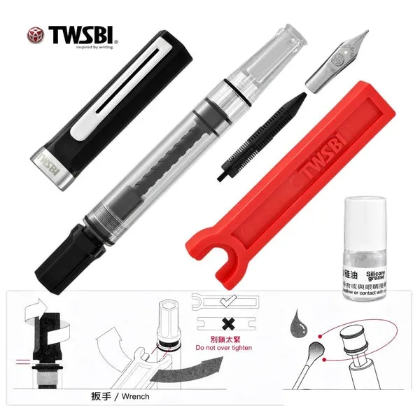 Twsbi Eco Black Fountain Pen Extra Fine 