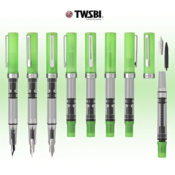 Twsbi ECO GLOW GREEN (Extra Fine) Fountain Pen
