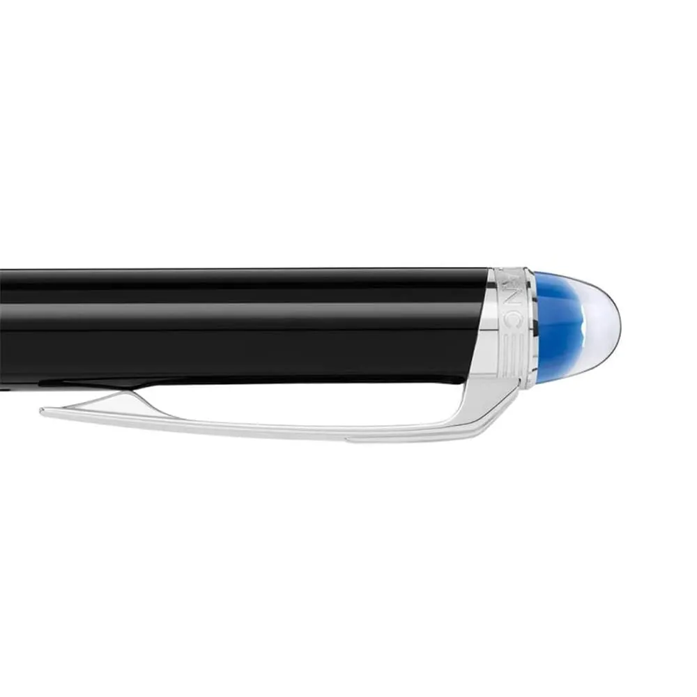 MONT BLANC STARWALKER DOUE BLACK WITH PLATINUM TRIM BALLPOINT PEN