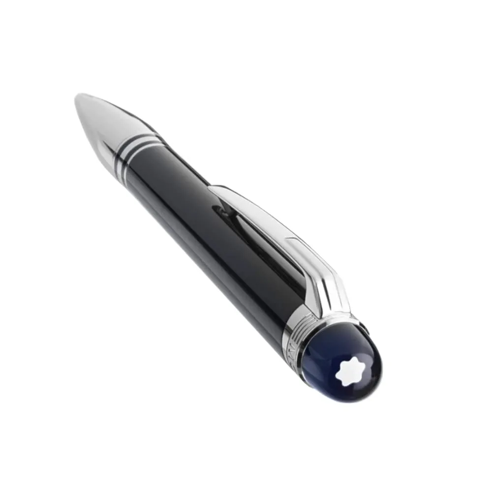 MONT BLANC STARWALKER DOUE BLACK WITH PLATINUM TRIM BALLPOINT PEN