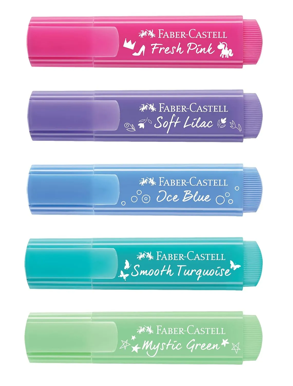 Faber-Castell A.W. Chisel Point Tip Textliner Pastel -Wallet Of 5 (553505), Multicolor