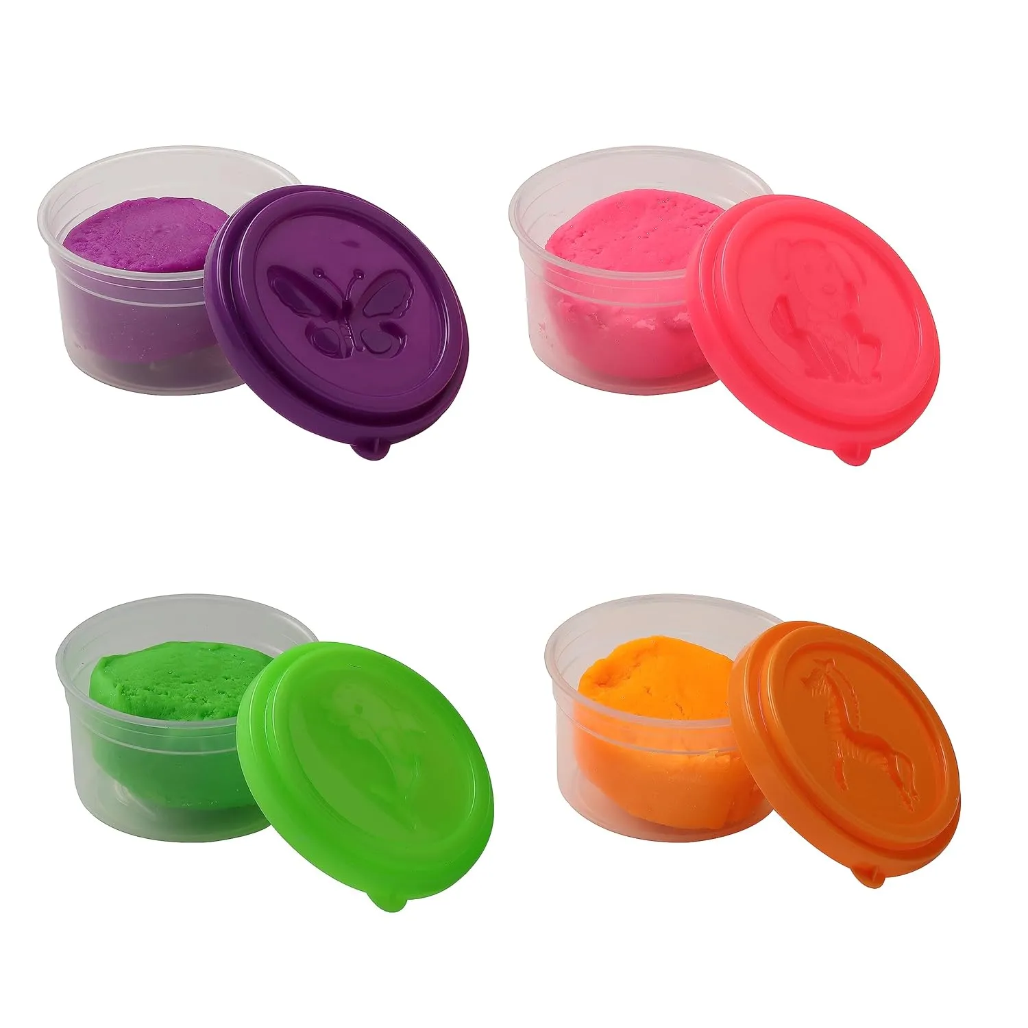 Faber-Castell Modelling Dough Neon Glitter Set Of 4