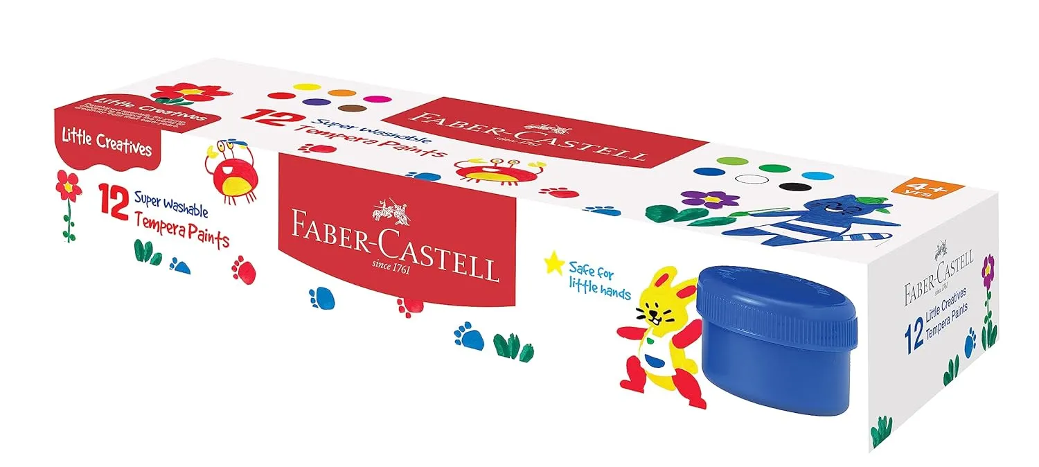 Faber-Castell Tempera Paint Set - Pack Of 12 (Assorted)