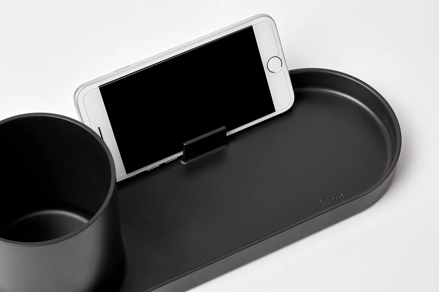 Litem Holder Tray Cool Grey Tray With A Pencil Holder 