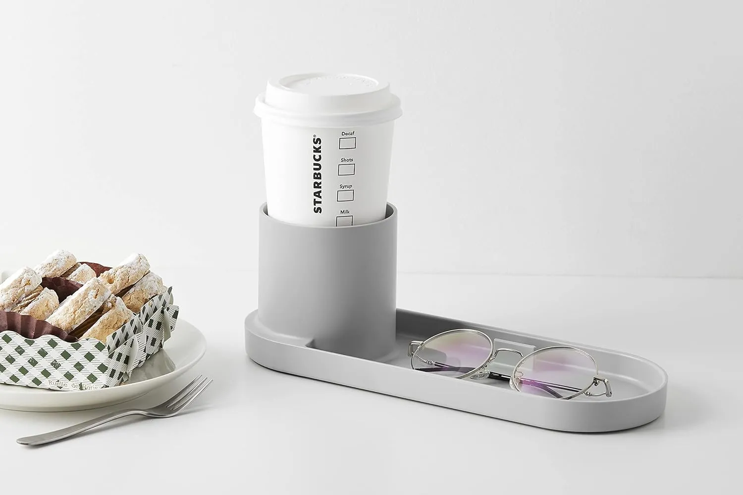 Litem Holder Tray Cool Grey Tray With A Pencil Holder 