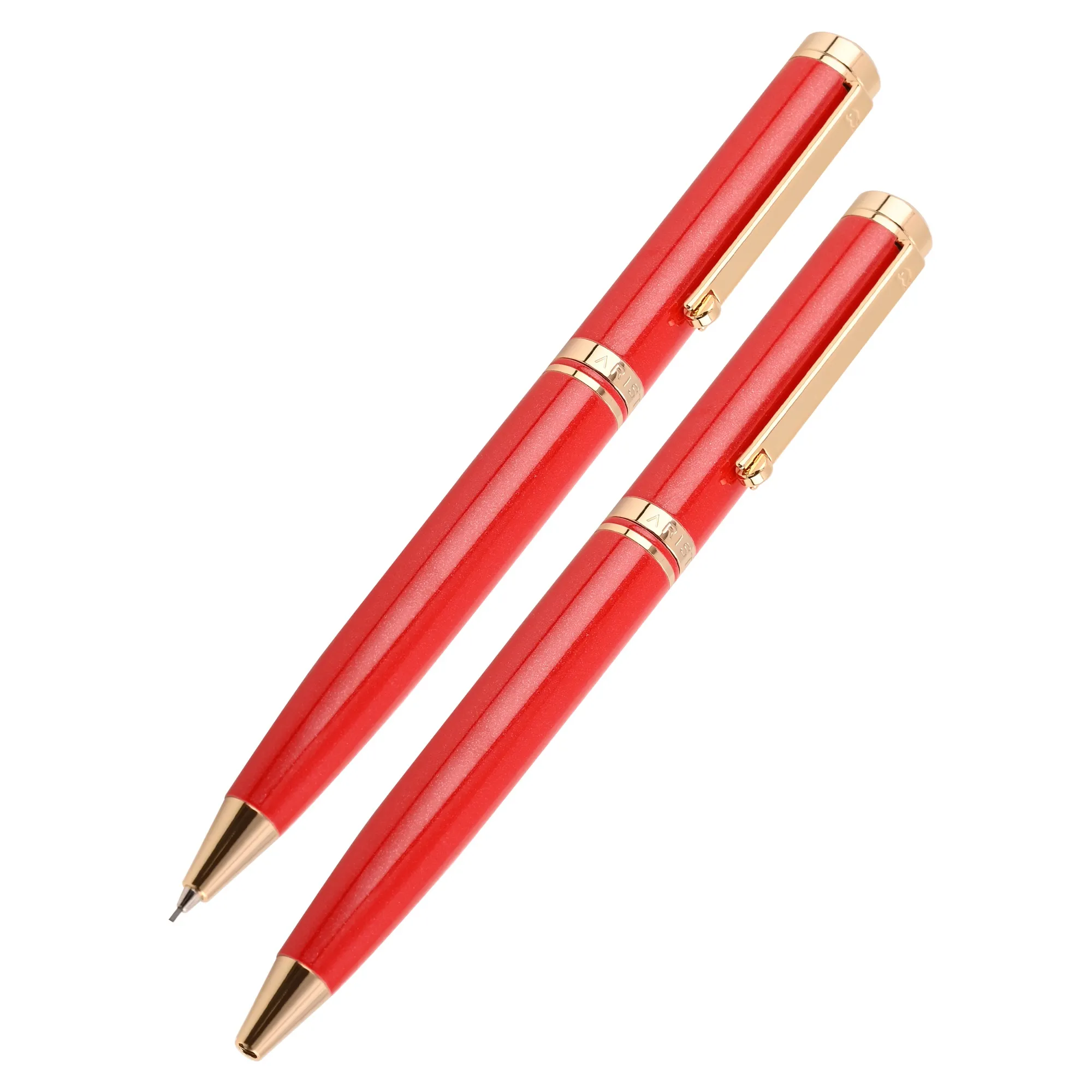 Arista Dual-Function| Pearl Red | 24 CT Gold Plated Trim | With 0.7 MM Mechanical Pencil 