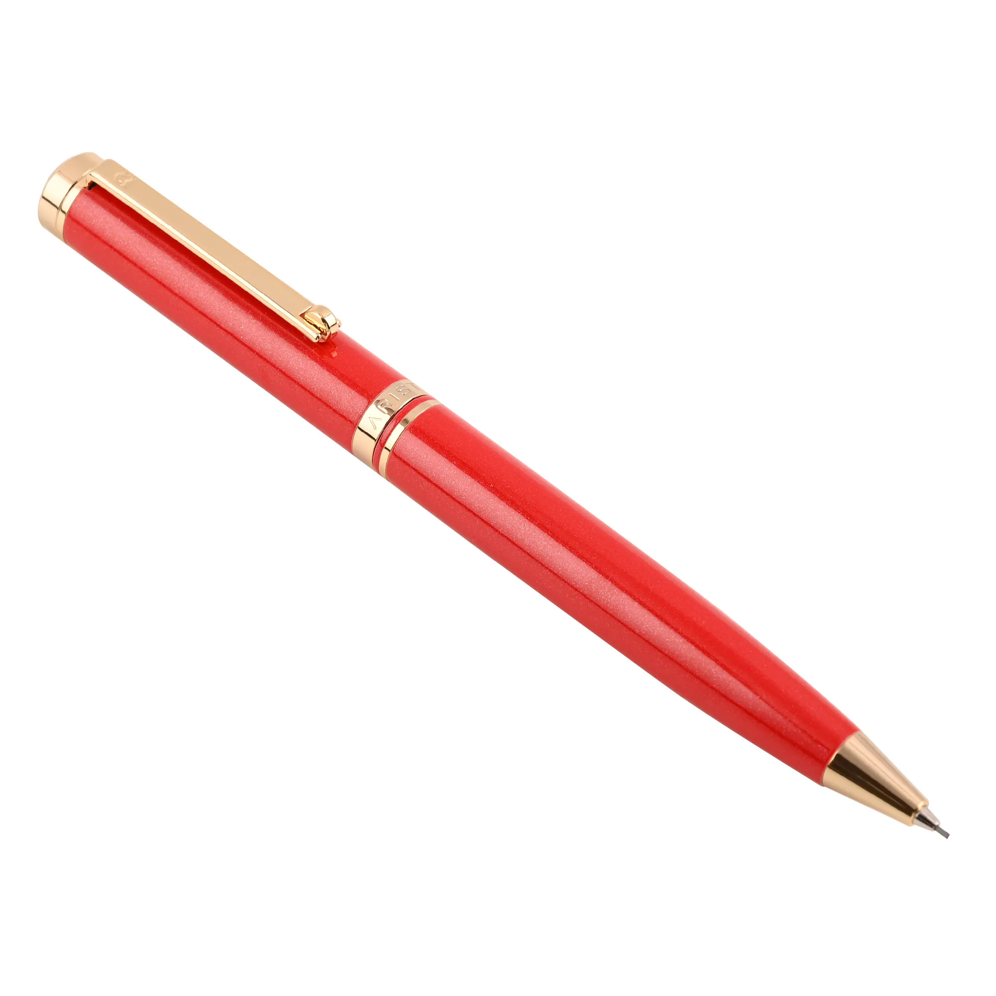 Arista Dual-Function| Pearl Red | 24 CT Gold Plated Trim | With 0.7 MM Mechanical Pencil 