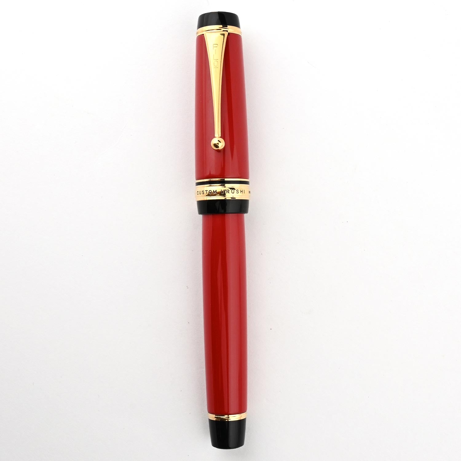 Pilot Custom Urushi Fountain Pen – Vermilion Red | 18K Gold Nib With Rhodium Plating | Broad