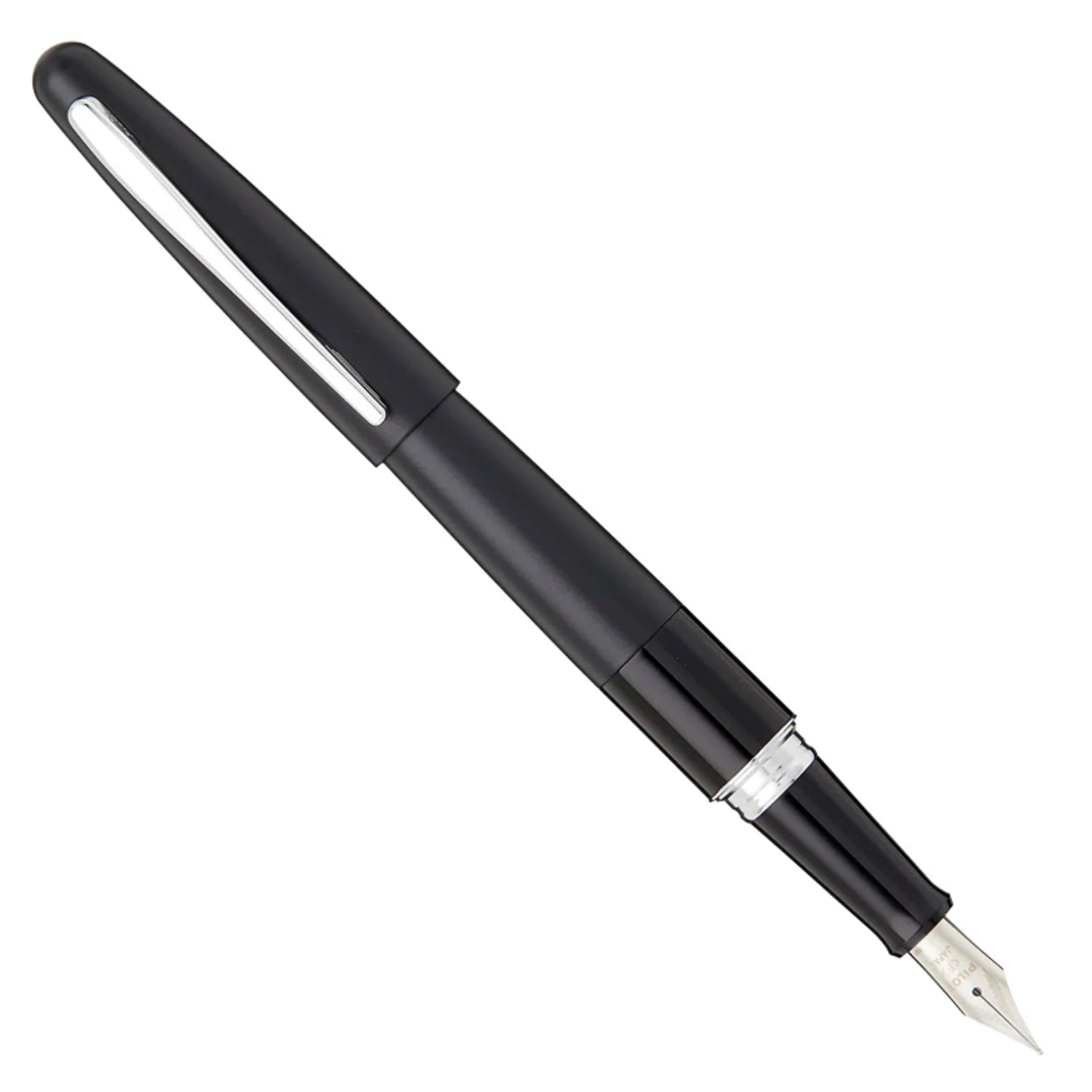 Pilot | MR | Stainless Steel | Fountain Pen | Black & Plain |  Medium