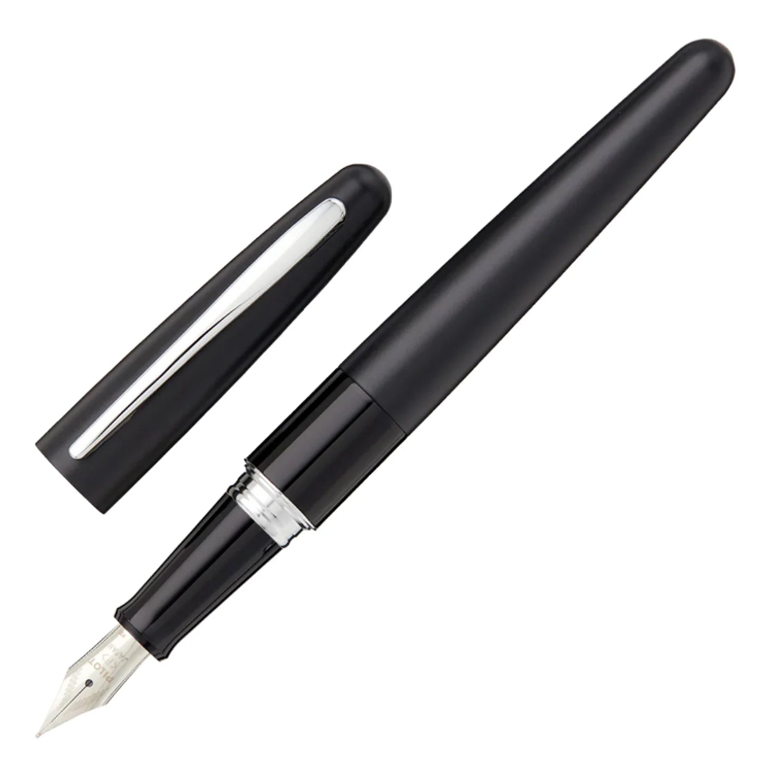 Pilot | MR | Stainless Steel | Fountain Pen | Black & Plain |  Medium
