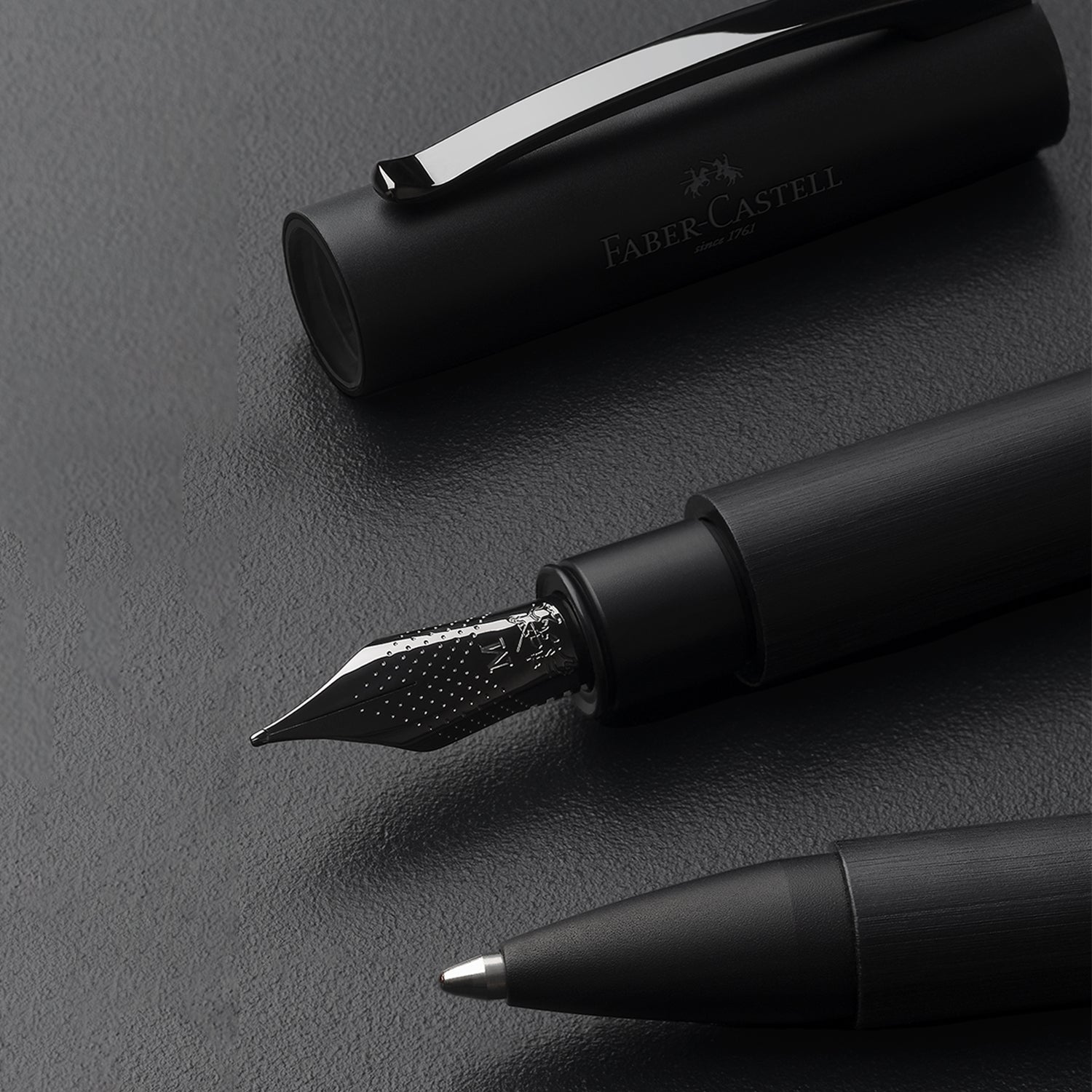 Faber-Castell Ambition Fountain Pen - All Black PVD (Special Edition) F