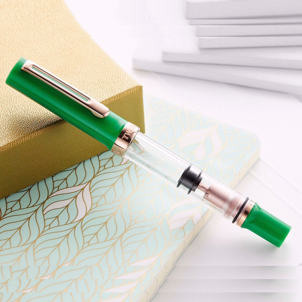 TWSBI Eco-T Fountain Pen In Royal Jade Special Edition With 18mL Midnight Blue Ink Medium