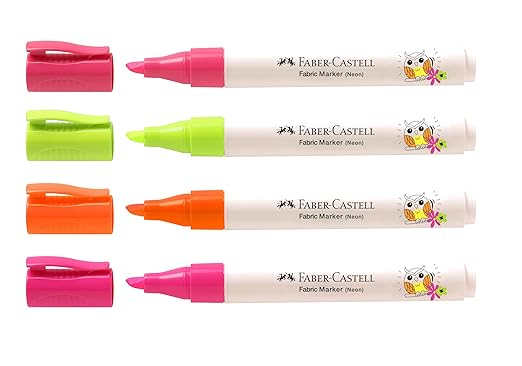 Faber-Castell CREATIVE STUDIO FABRIC MARKER- NEON SET OF 4