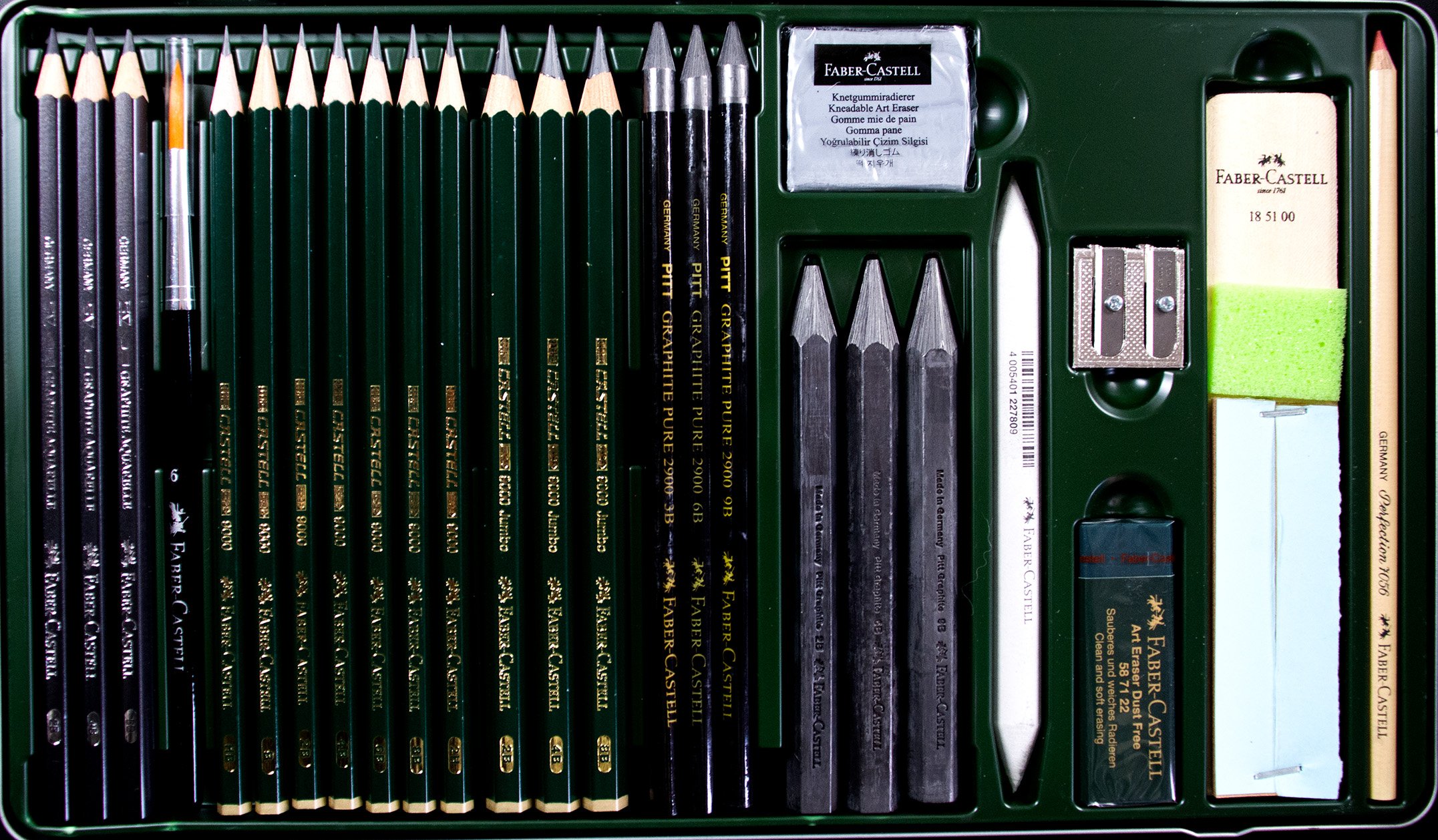 Faber-Castell Pitt Graphite Set, Aqua, 26 Pieces