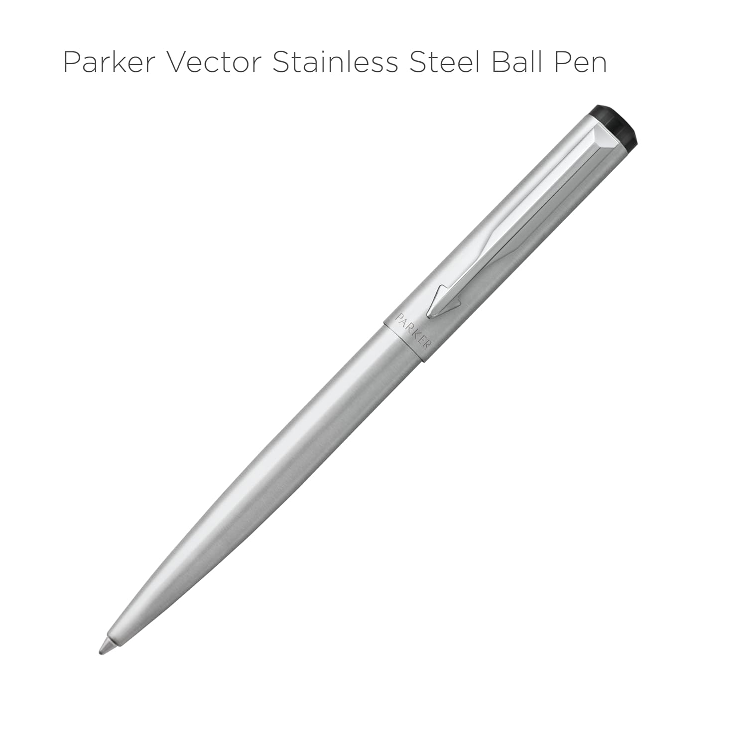 Parker Vector Stainless Steel Chrome Trim Ball Pen And Notebook