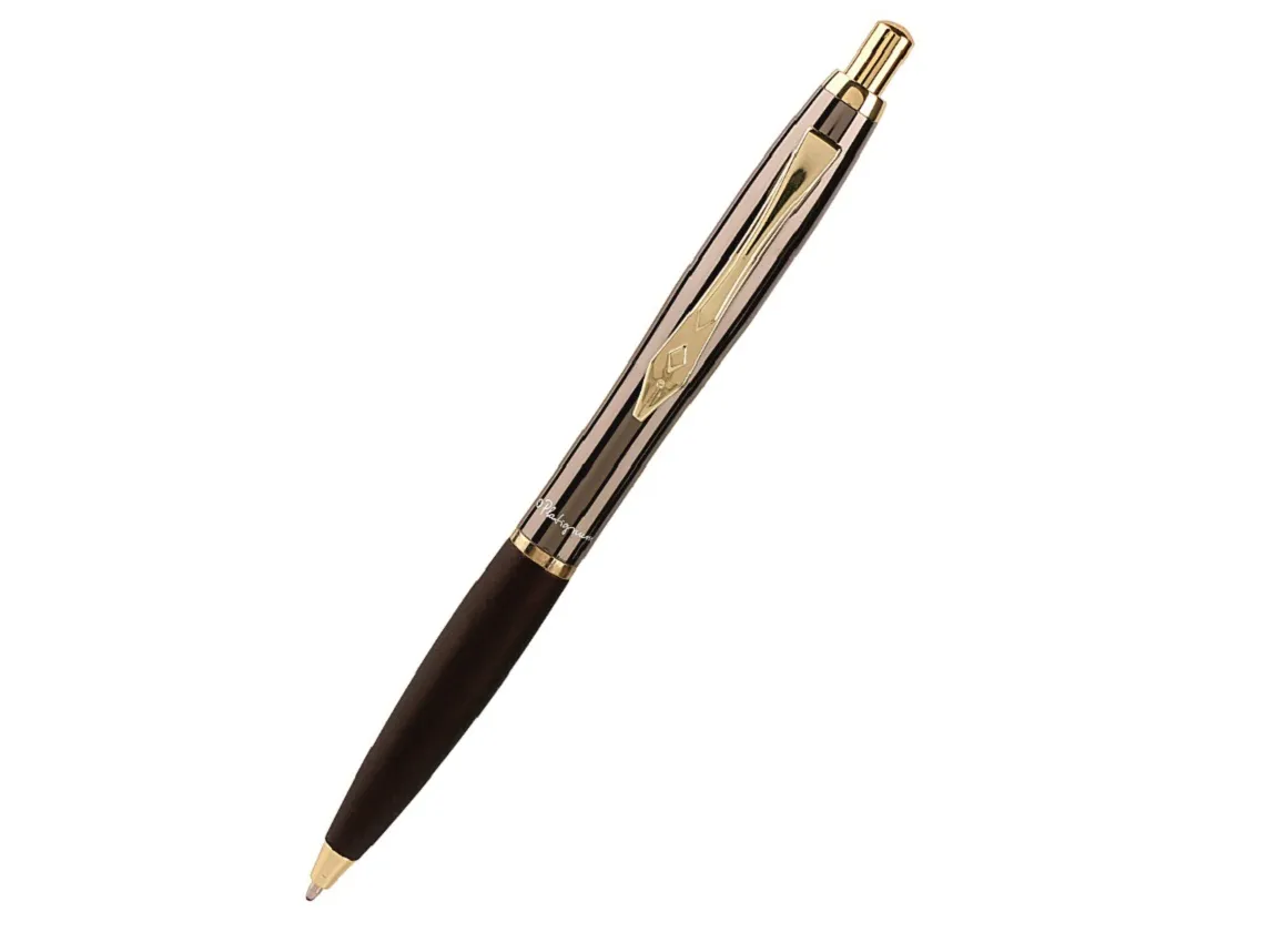 Platignum No. 9 Ball Point Pen Gun Metal Gold-50232