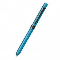 Scrikss Trio 93 Glossy Blue Multipen Ball Point Pen Ballpen - Pencil With 0.5 mm Lead, Black Trims, 360 Degree Twist Mechanism, D1 Type Refill