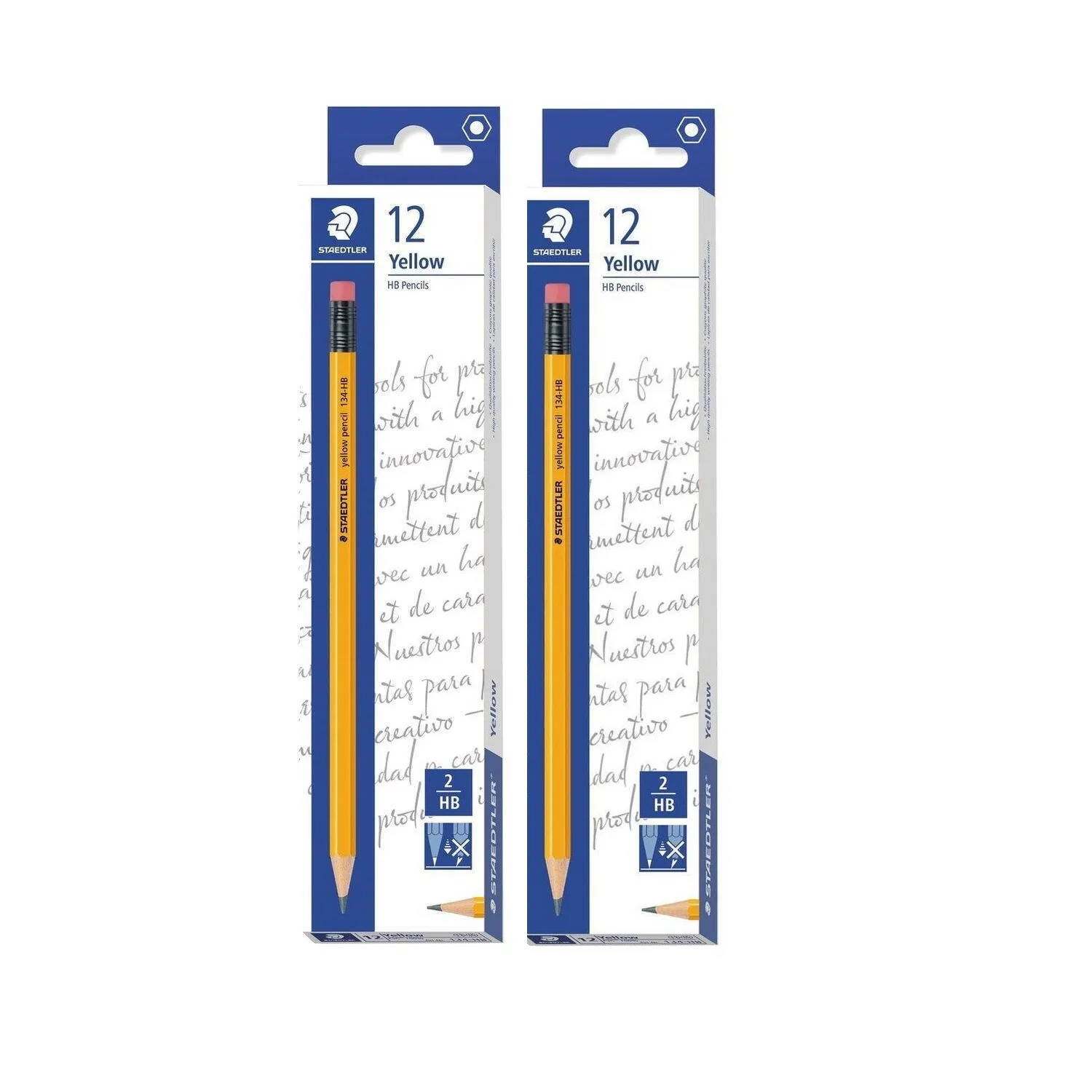 Staedtler Yellow Pencil 134 HB Pack of 2