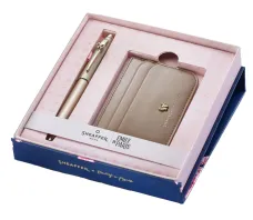 Sheaffer 9377 Emily in Paris Gift Set - 100 Champagne Ball Pen with Taupe Credit Card Holder